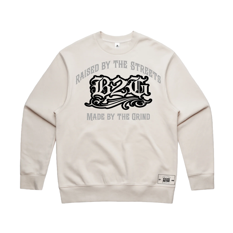 BORN 2 GRIND - CREW NECK / CREAM