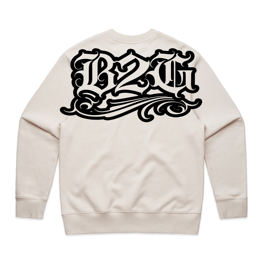 BORN 2 GRIND - CREW NECK / CREAM