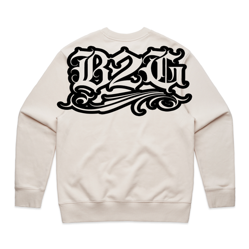 BORN 2 GRIND - CREW NECK / CREAM